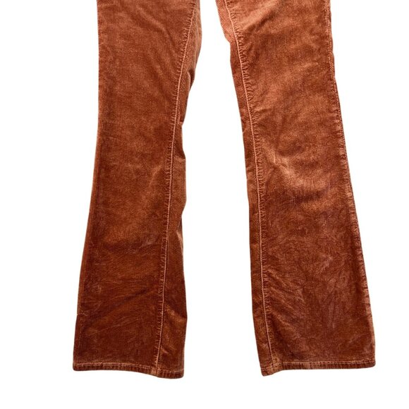 Anthropologie Pilcro The Yaya Rust Orange Corduroy Crop Flared Pants Size 26 - Picture 14 of 16